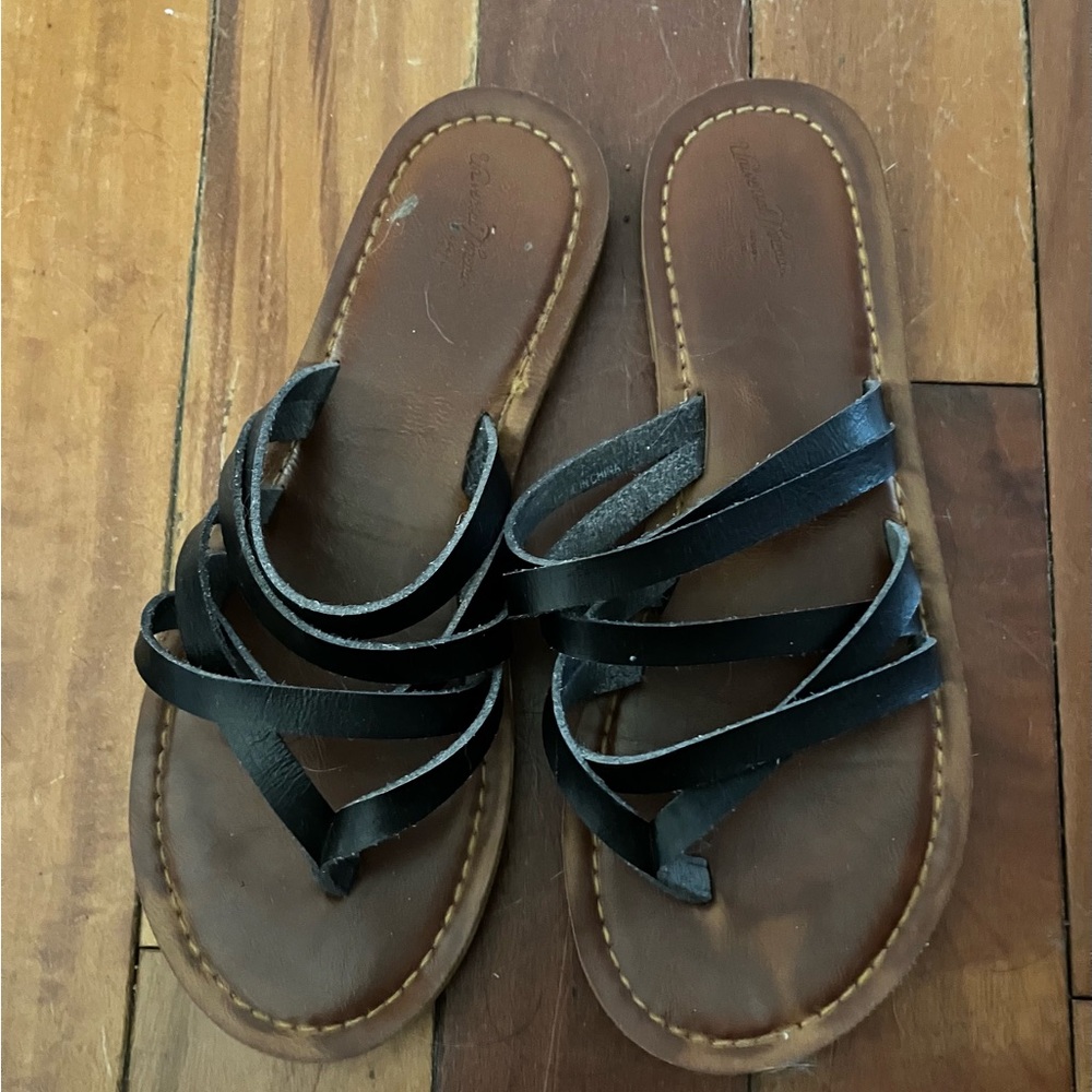 Universal Thread Footbed Sandals with Black Straps